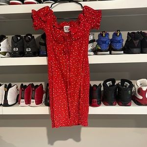 Red flower dress